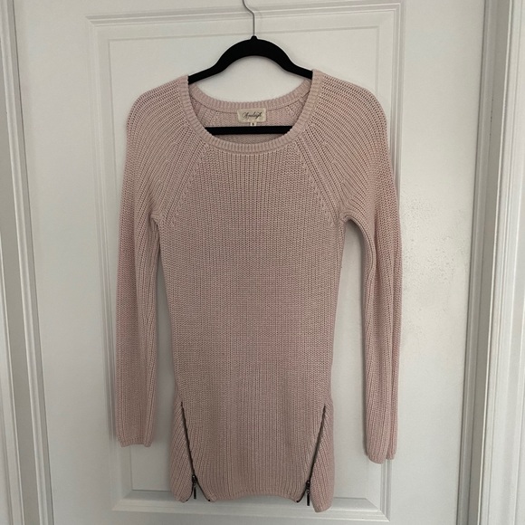 Pink tunic sweater with zipper details - Picture 1 of 3